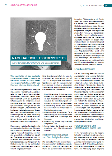 Nachhaltigkeitsstresstests - Anforderungen, Durchführung und Besonderheiten